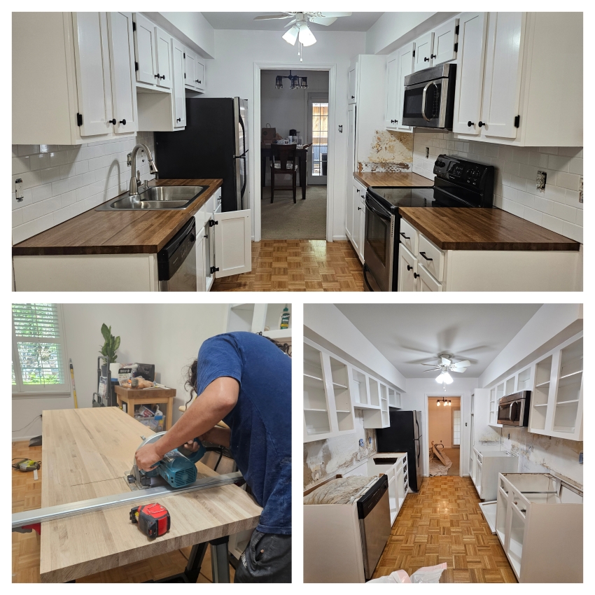 Kitchen cabinets and counter top updating, little rock handyman services